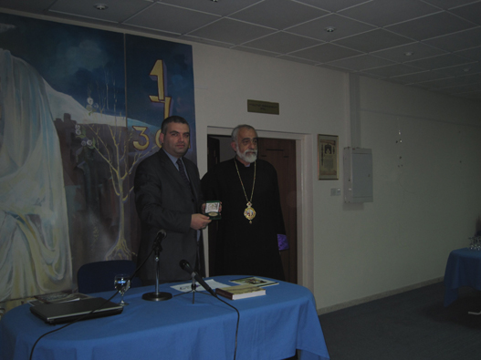 Mr. Demoyan with Archbishop Varoujan